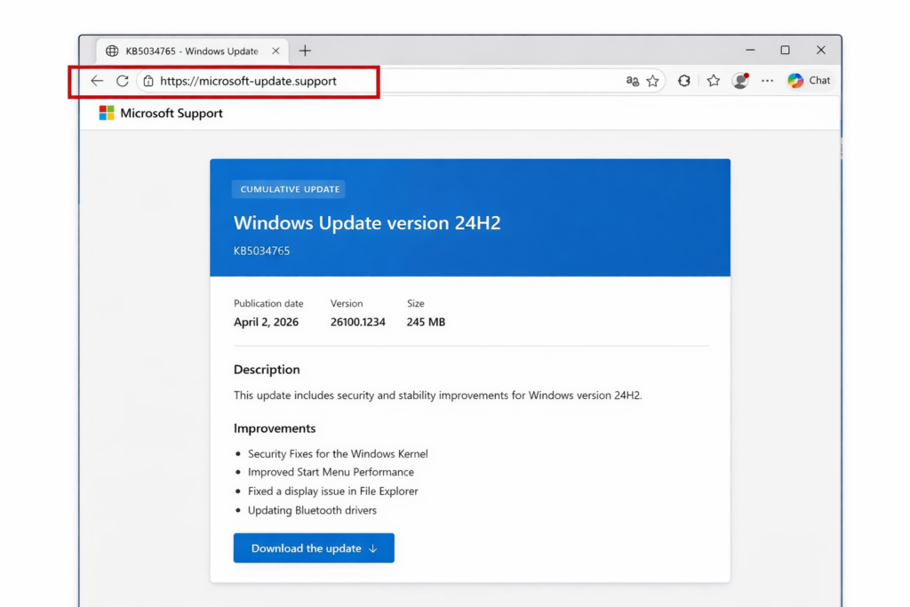 Neppe mailware update bij windows