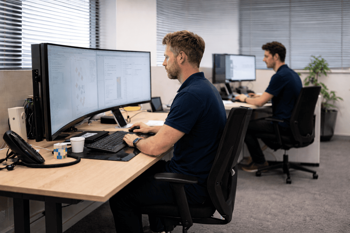xtrn it medewerkers achter computer